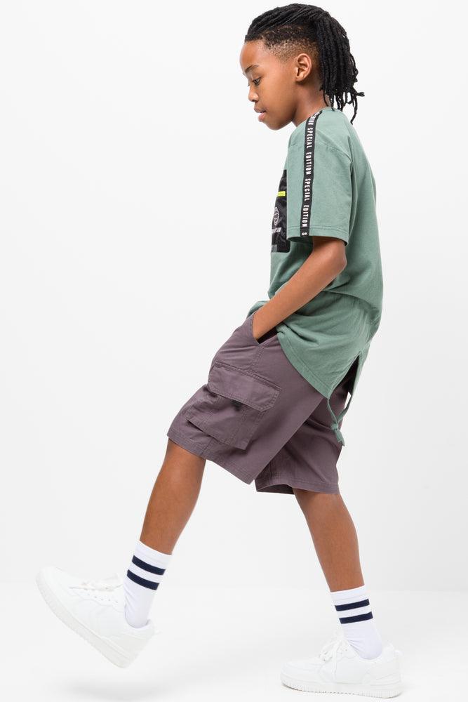 Dark grey cargo shorts sales