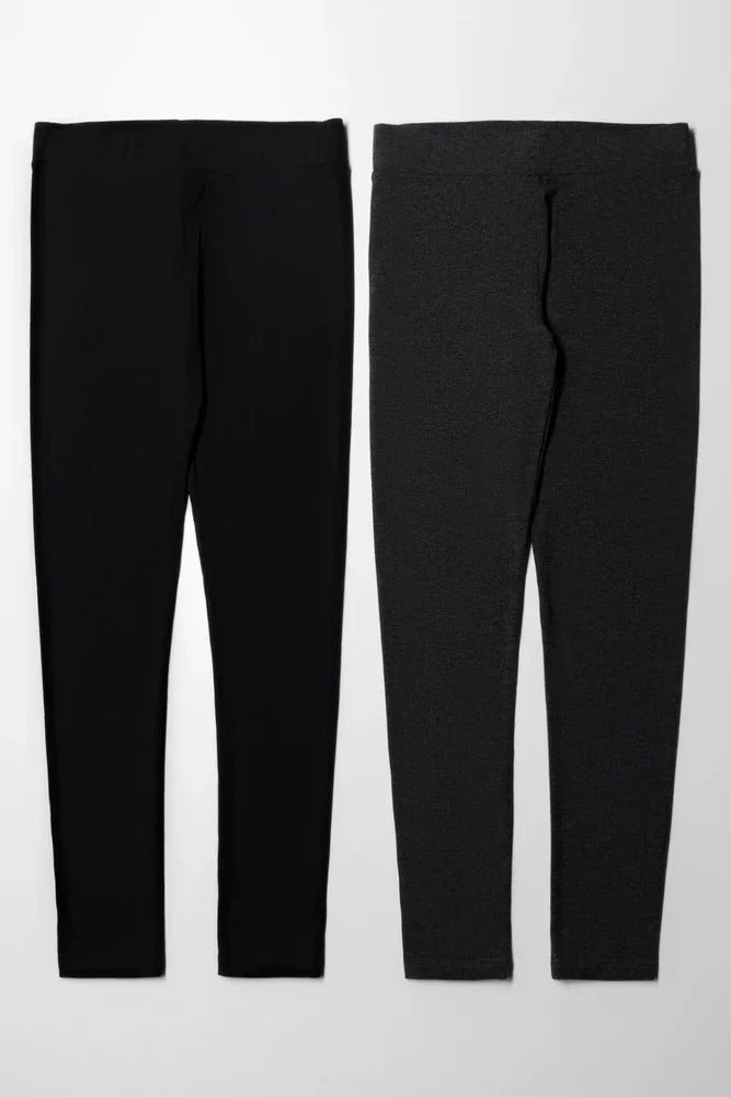 2 PACK LEGGING BLACK AND CHARCOAL