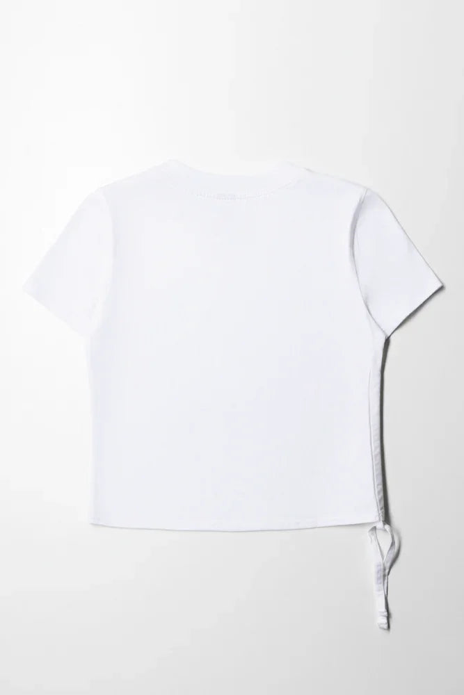 Calm Your Soul Side Tie T-Shirt White (2)