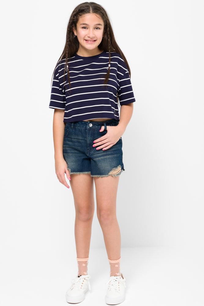 Denim shorts in store sales