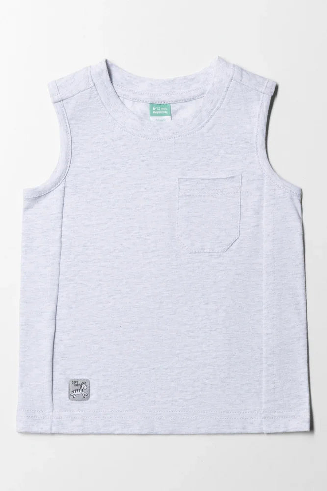 Sleeveless T-Shirt Grey