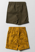 2 Pack Shorts Yellow & Dark Green (2)