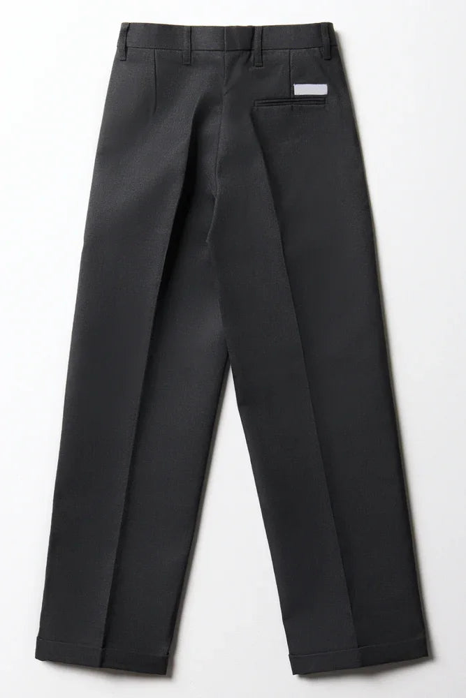 Boys School Turn Up Pants Grey (3)