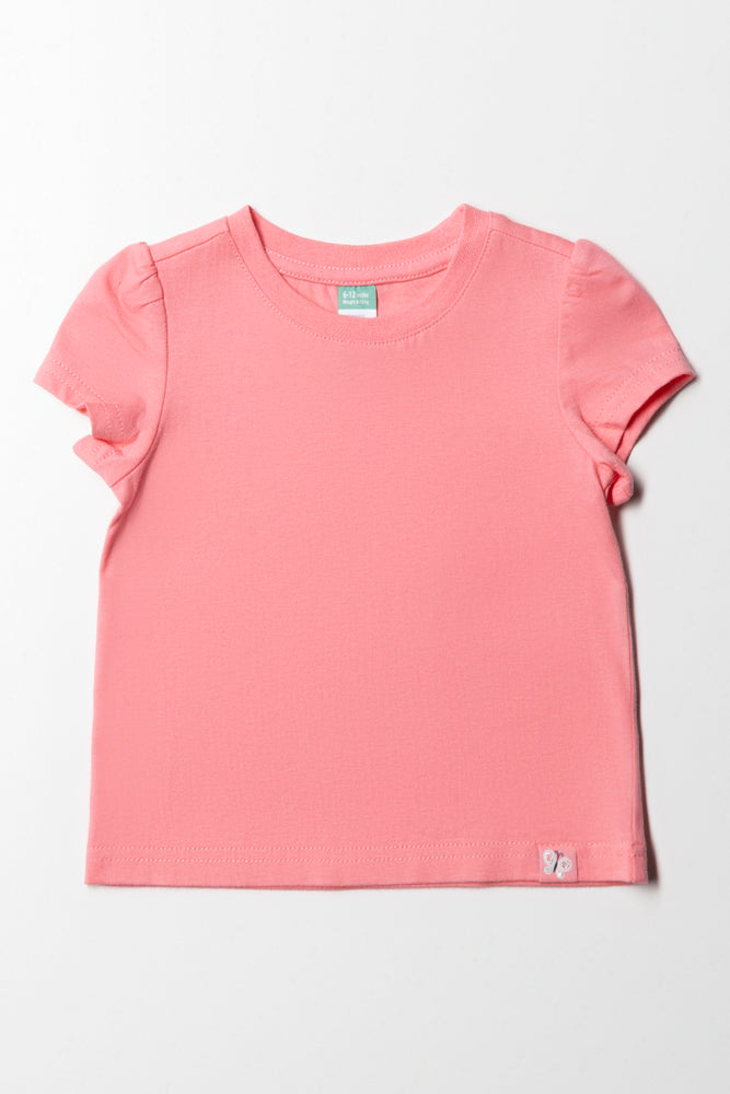 Plain Cotton T Shirt Pink 6