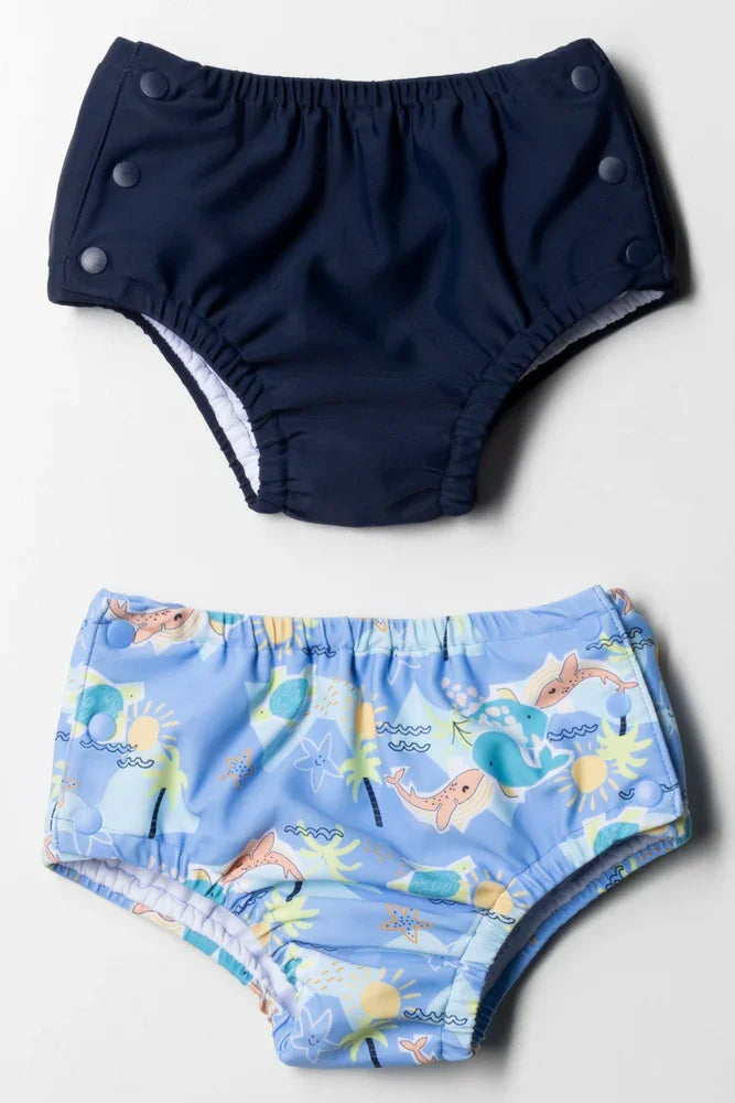 2 Pack Swim Nappies Navy