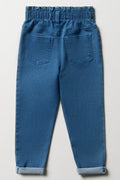 Mini Mom Paperbag Denim Jeans Blue (2)