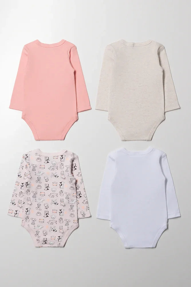 3 Pack Long Sleeve Bodyvest Pink (2)