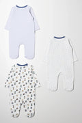 3 Pack Babygrows Blue And White (4)