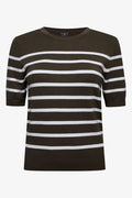 Stripe Crew Neck Jersey Dark Green