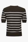Stripe Crew Neck Jersey Dark Green (1)