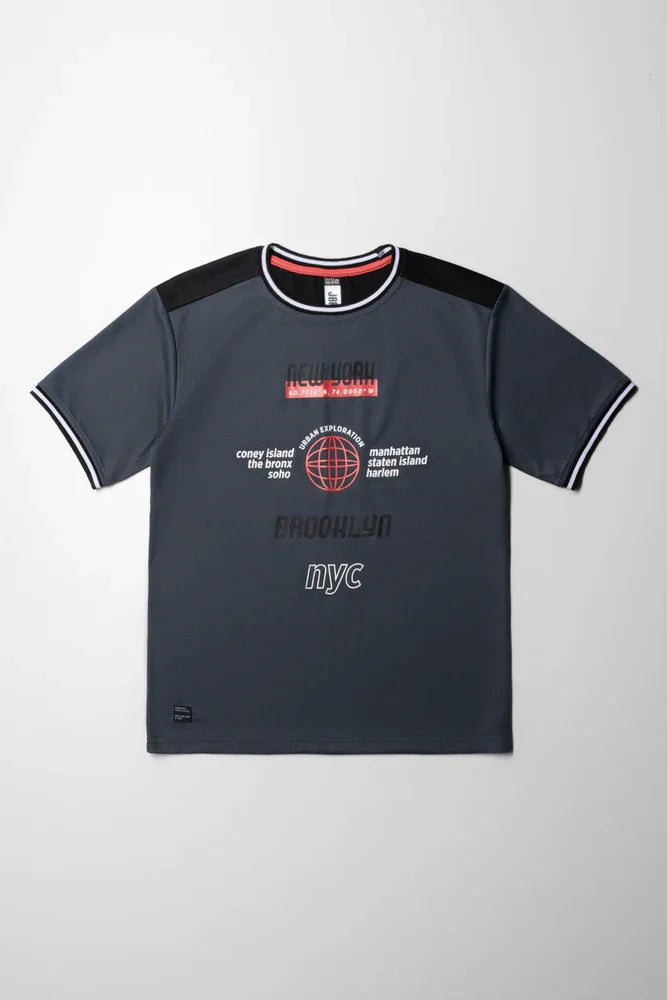 Basketball  Tee Charcoal