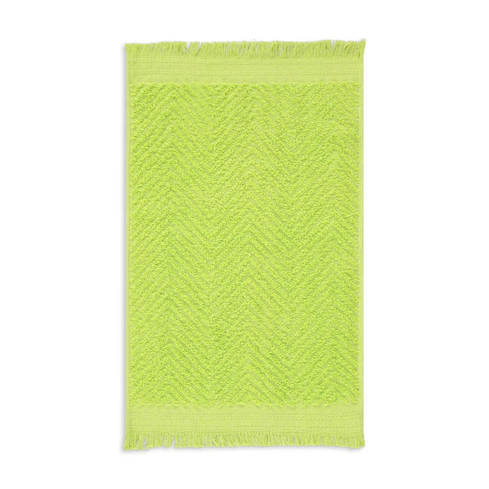 Textured Fringed Guest Towel Green