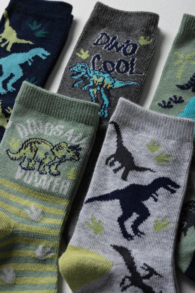 5 Pack Dinosaur Socks Multi