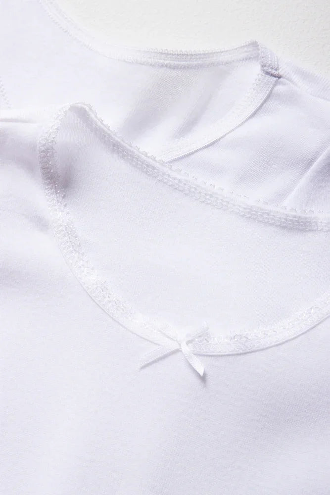 2 Pack Long Sleeve Vest White