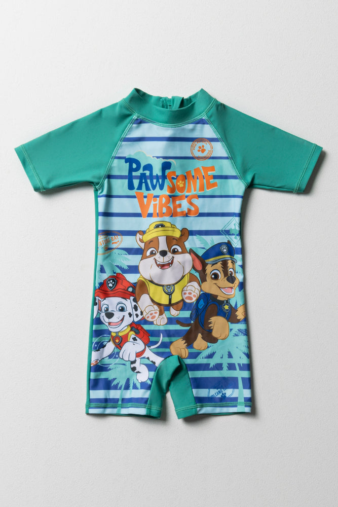 Paw Print Swim Suit Green Swimwear Ackermans