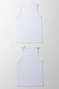 2 Pack Sleeveless Vests White