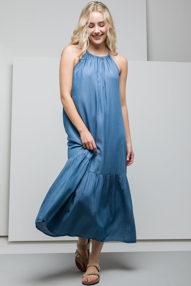 Ladies summer denim dress discount
