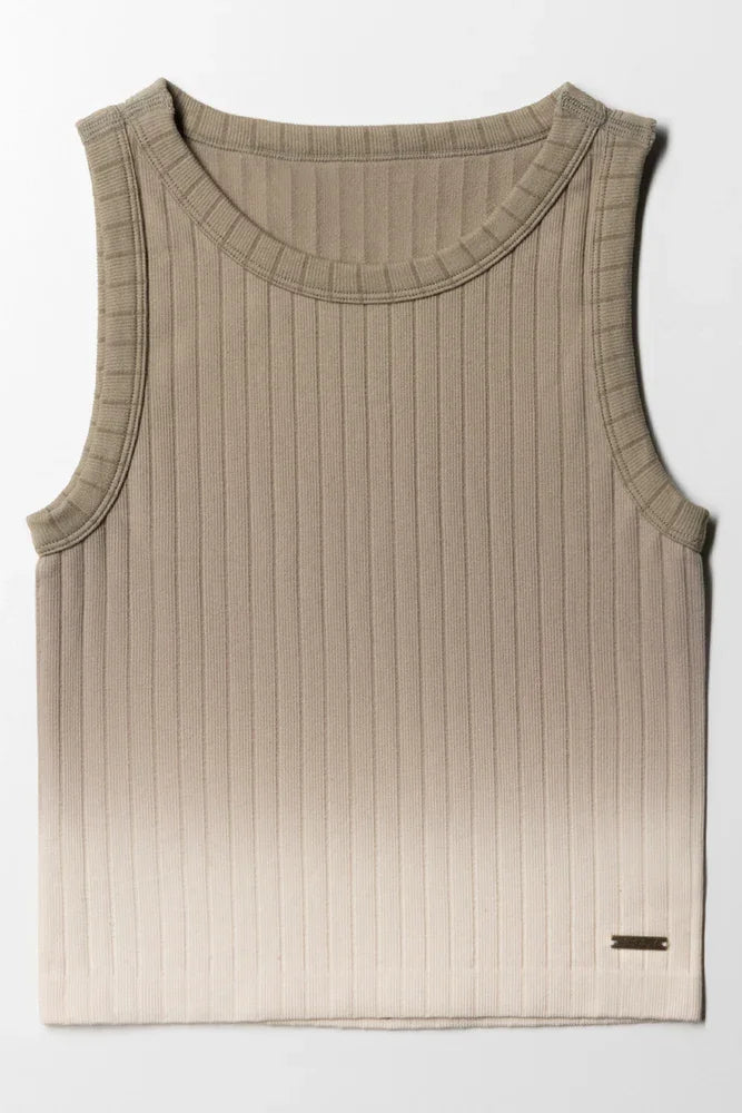 Ombre Seamless Vest Olive Green