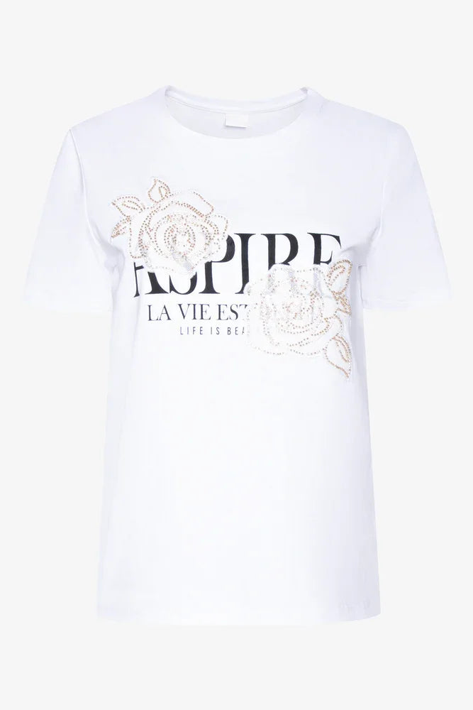 Rose Short Sleeve T Shirt White Tops T Shirts Ackermans