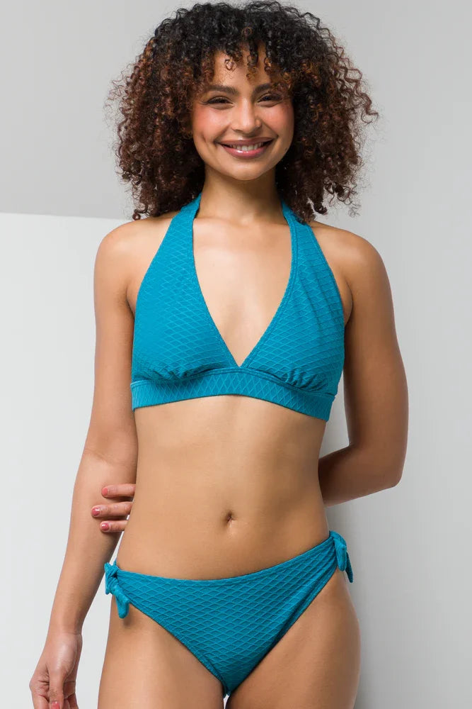 Bikini Bottom With Tie Teal Swimwear Ackermans