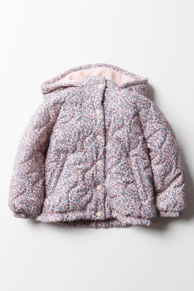 Quilted Hooded Jacket Pink Jackets Knitwear Ackermans