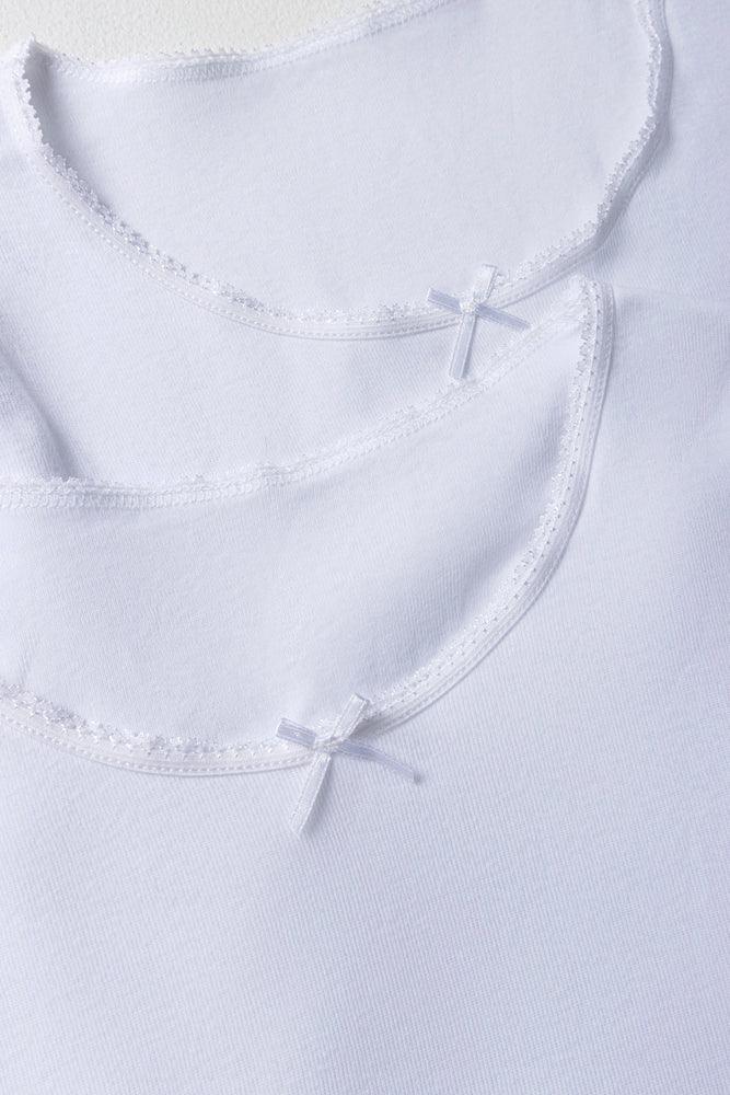 2 Pack Long Sleeve Vests White