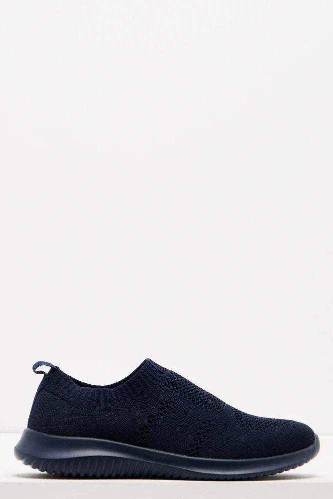 Knitted Trainer Navy Sneakers Trainers Ackermans