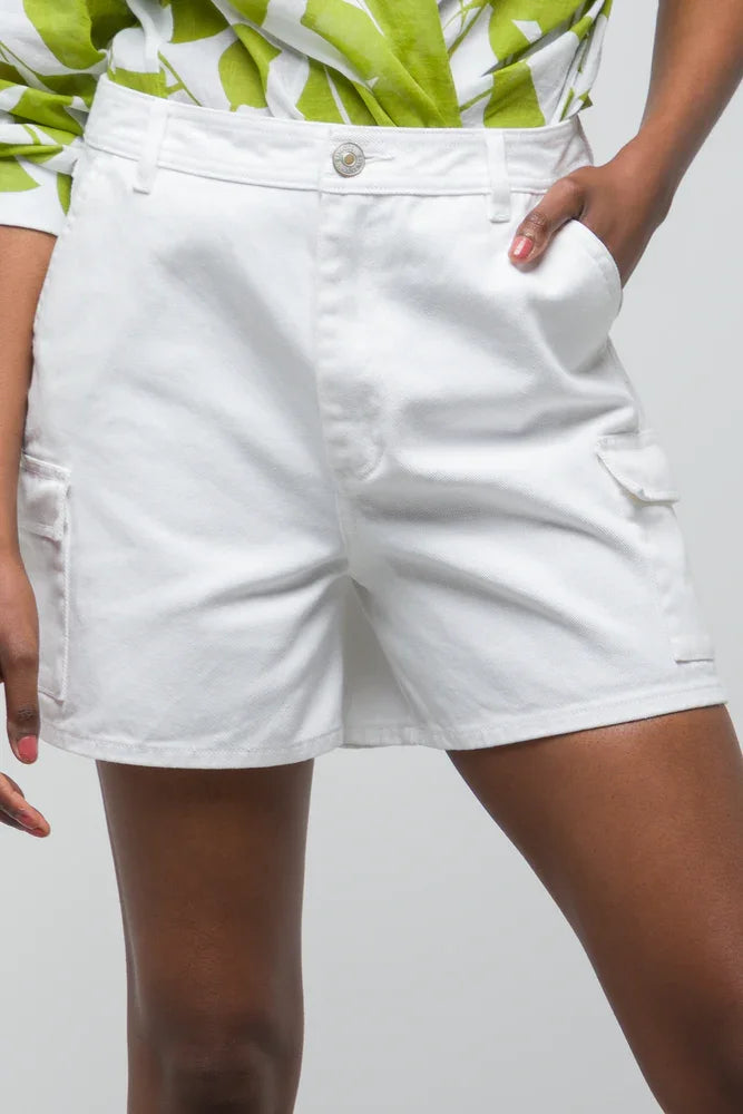 Utility Denim Short Ecru