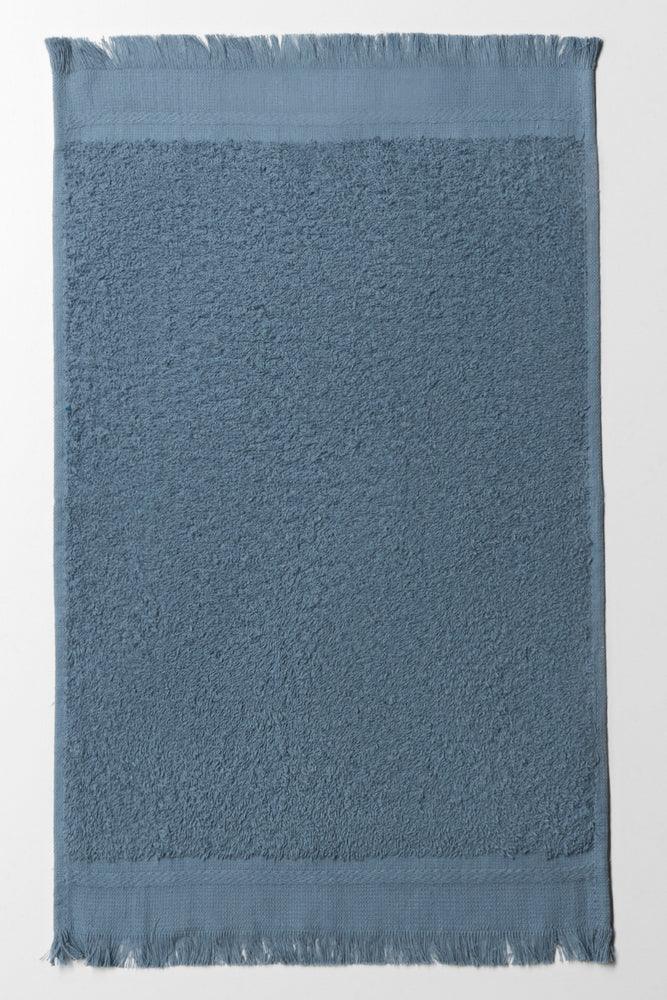 Fringed Guest Towel Blue