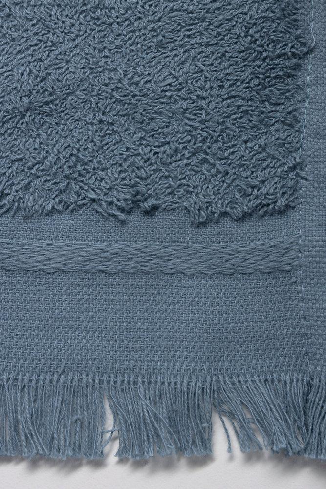 Fringed Guest Towel Blue
