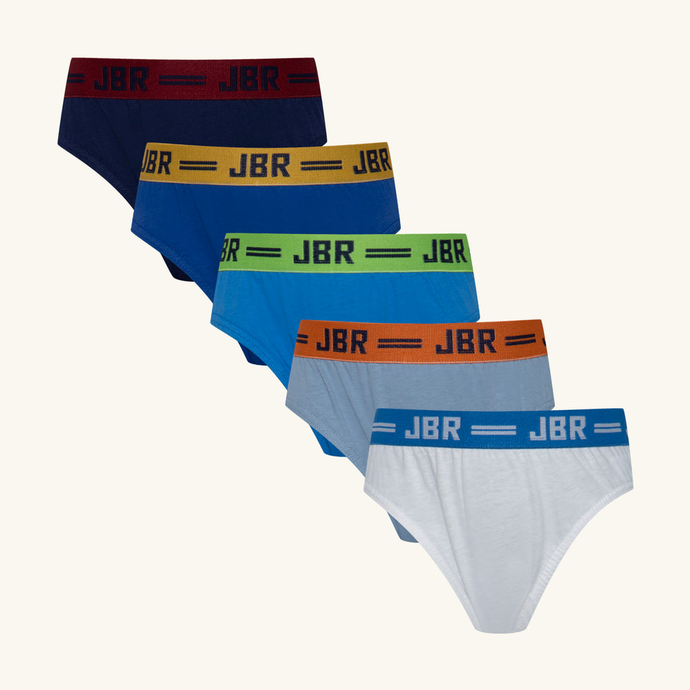 5 Pack Comfort Briefs Blue