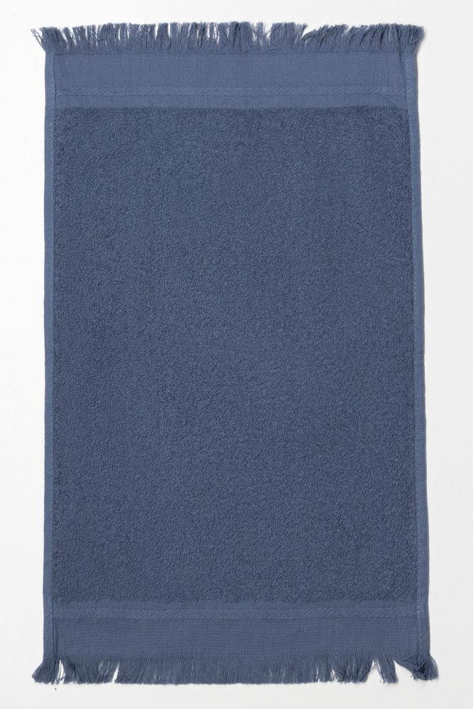 Fringed Guest Towel Blue