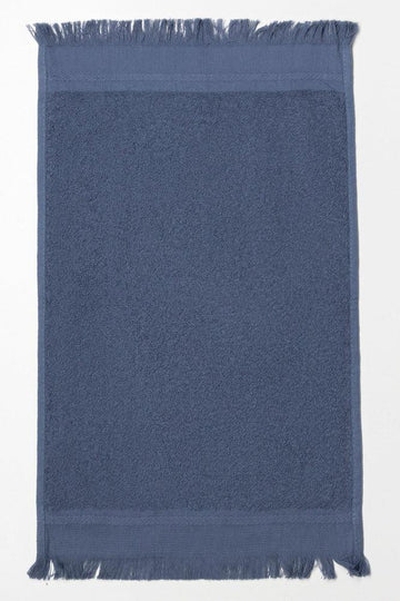 Fringed Guest Towel Blue