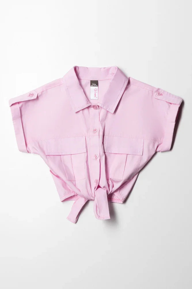 Resort Shirt Pocket Detail Pink