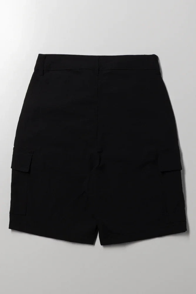 Smiley Cargo Shorts Black (2)