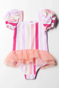 Stripe Peppa Pig Puff Sleeve Tutu Swimsuit Multi (3)