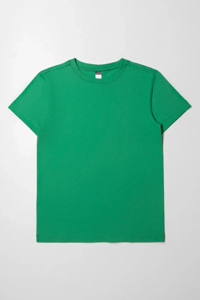 Crew Neck Short Sleeve T-Shirt Green