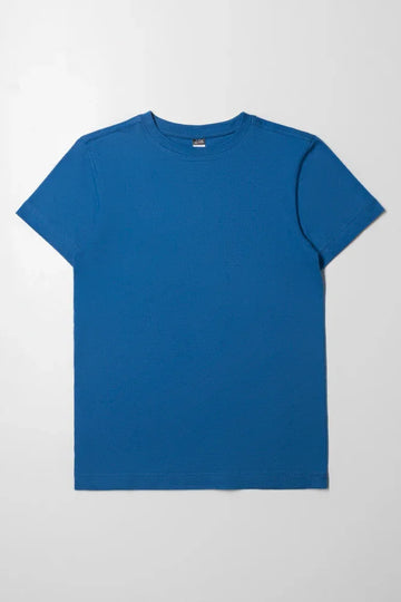 Crew Neck Short Sleeve T-Shirt Blue