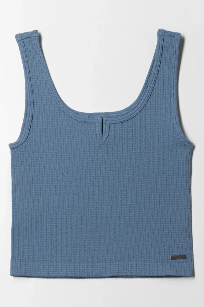 Seamless Textured Knotch Vest Blue