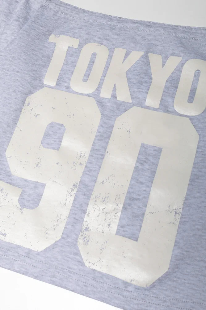 Tokyo Off The Shoulder Top Grey