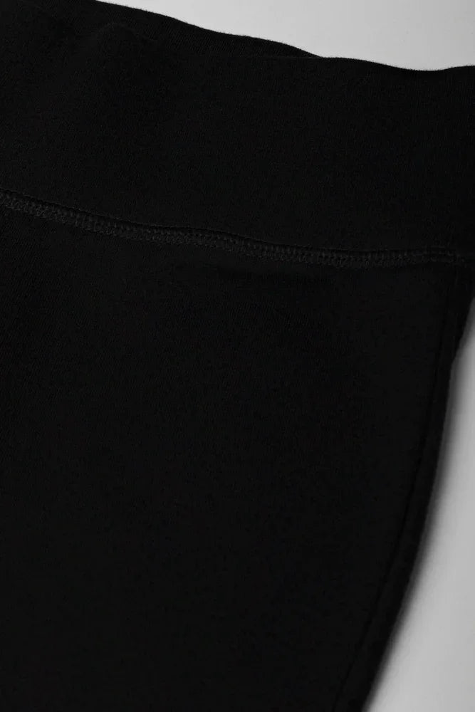 Rib Waist Flare Legging Black