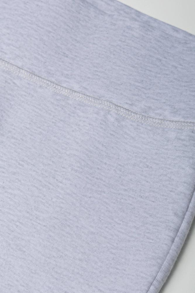 Rib Waist Flare Legging Grey