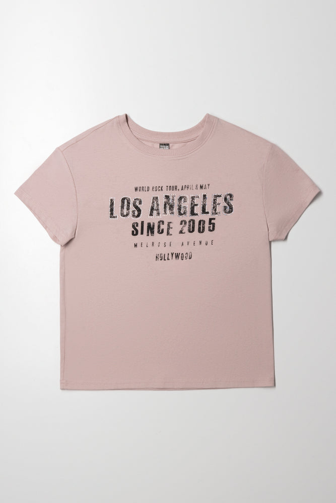 Los Angeles Short Sleeve T-Shirt Natural Tops T-Shirts