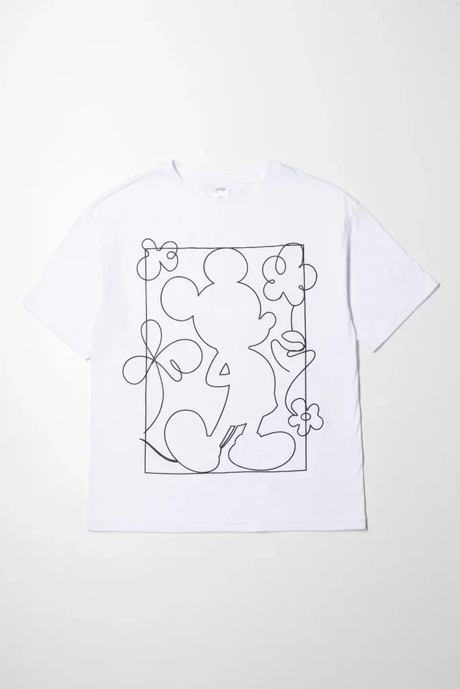Mickey Mouse Oversized T-Shirt White