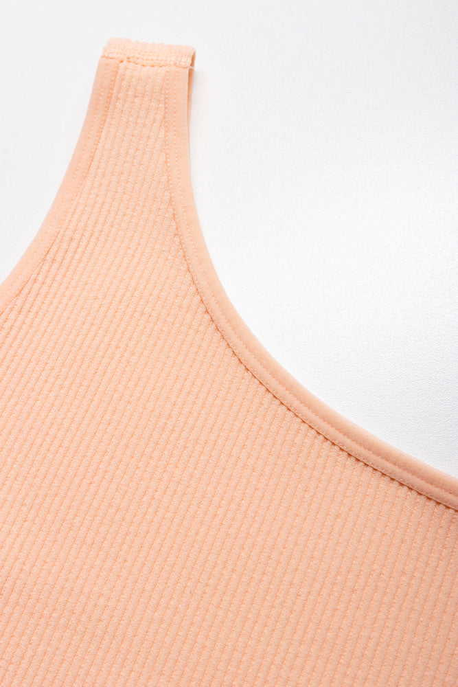 Seamless One Shoulder Dress Peach