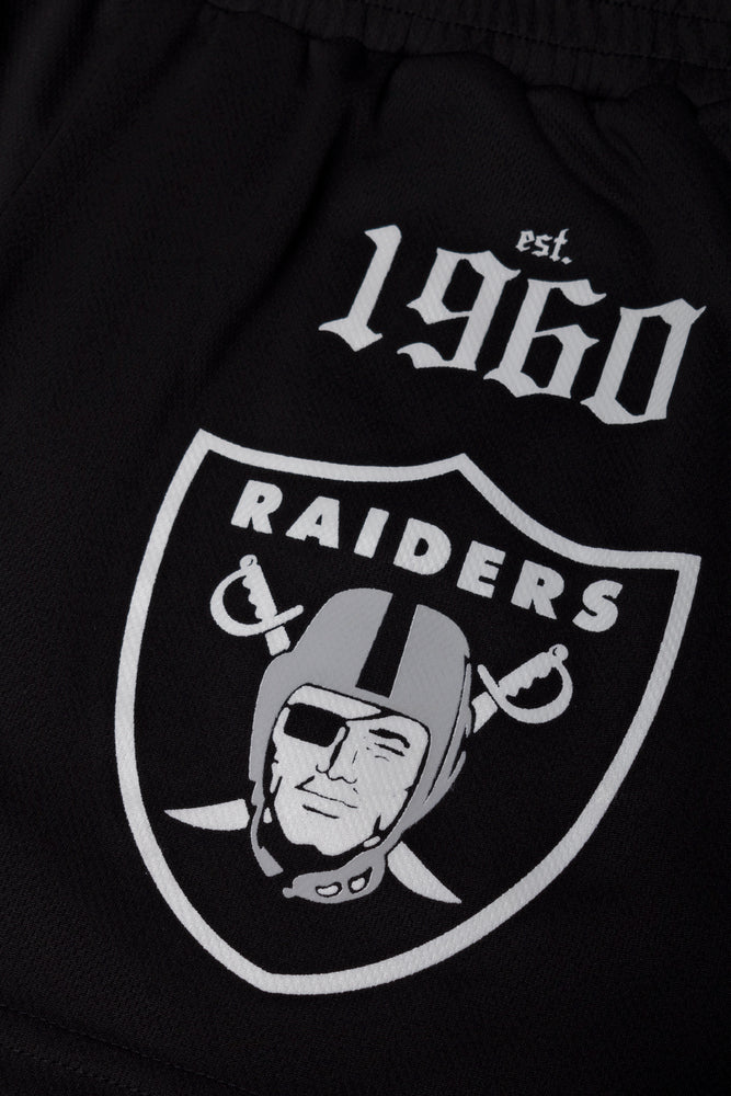 Raiders Mesh Pull On Shorts Black (1)