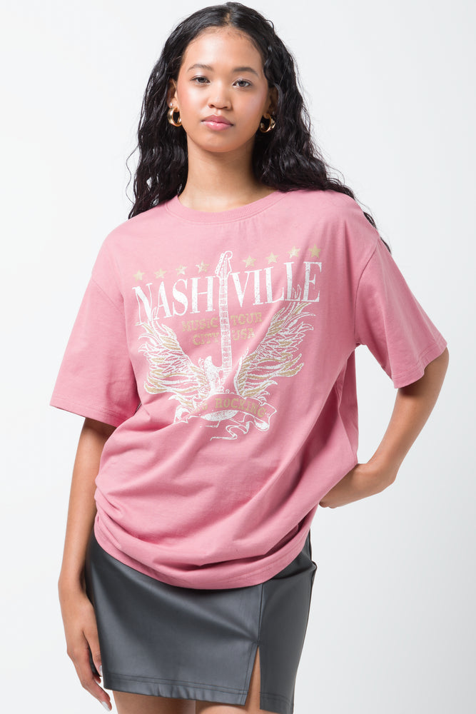 Oversized Graphic T-Shirt Pink