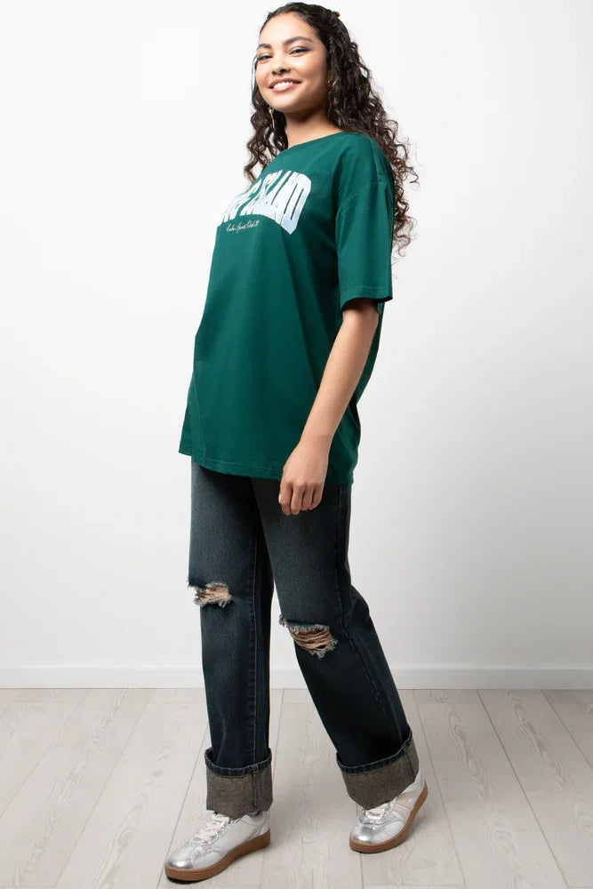 Oversized Graphic T-Shirt Green