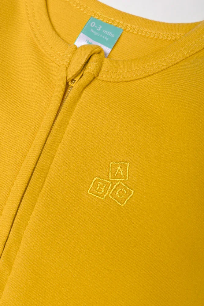 Cotton Knit Babygrow Yellow