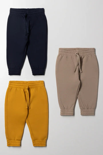 3 Pack Trackpants Natural, Navy And Yellow